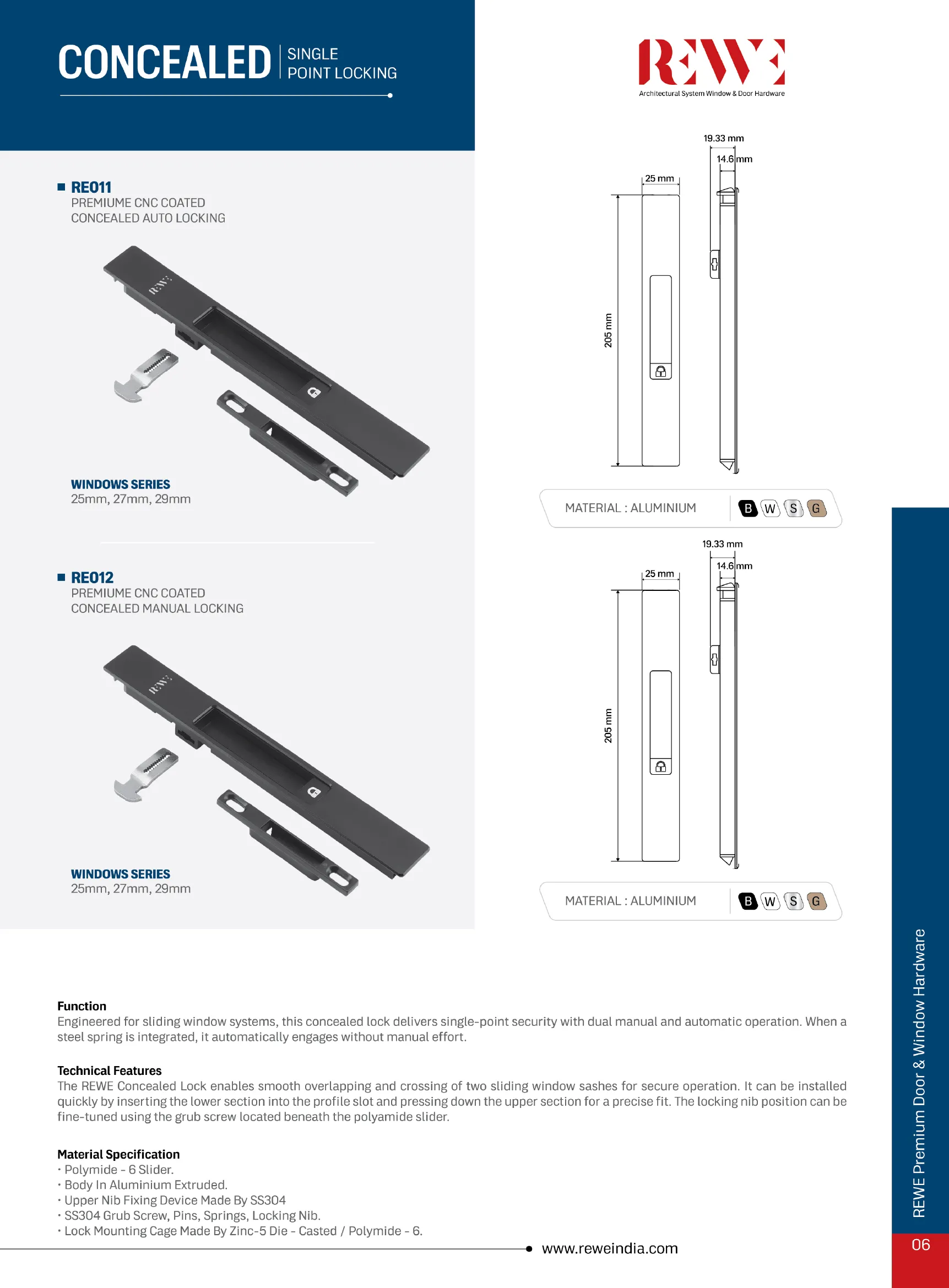 Sliding Window Single-Point Concealed Lock
